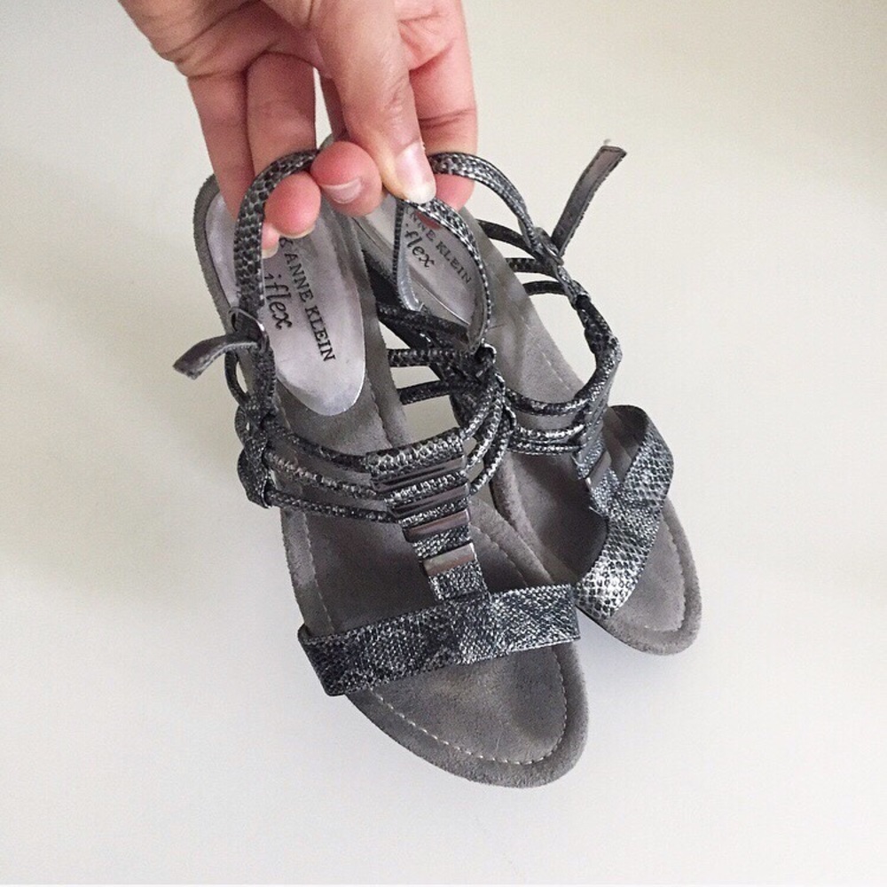 Anne Klein snake print strappy iflex sandals
